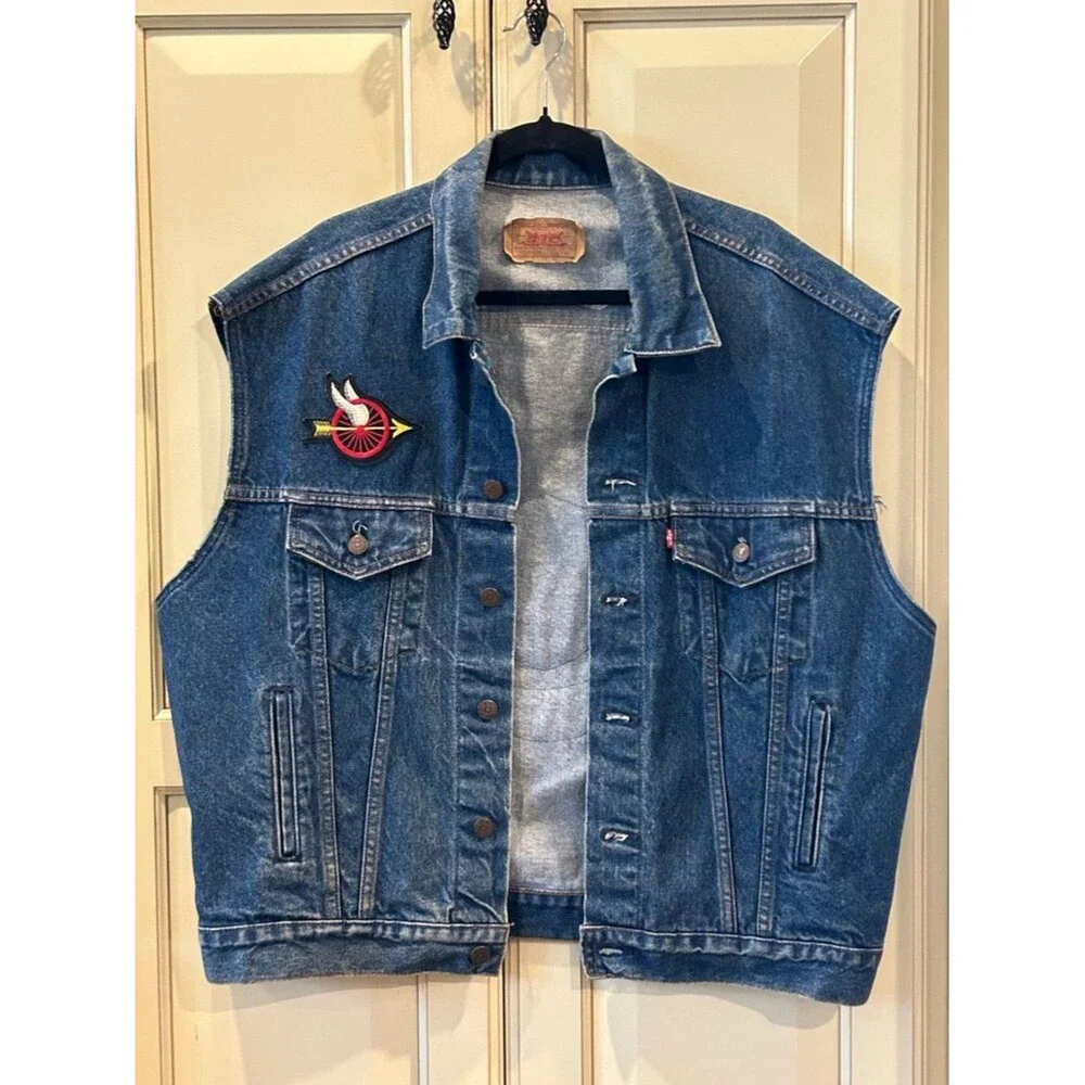 Levi's Vintage Harley Davidson Denim Vest - Size XL